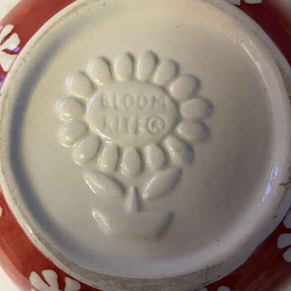 Bloom Rite Soup / Cereal Bowl Retro Vintage Groovy Flower Power Big Red Daisy - Picture 7 of 10
